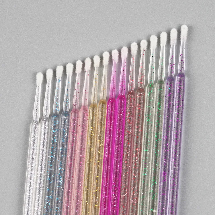 Crystal Disposable Micro Lash Brush Swab Applicator Lash Extension Brushes Mascara Applicator Wand Lash Eyebrow Brush Microbrush
