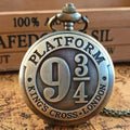 Hot Movie Extension King's Cross London 9 3/4 Platform Quartz 47mm Dial Pocket Watch Bronze Full Hunter Necklace Pendant Clock