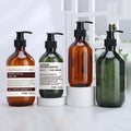 Luxury 200ml 300ml 500ml Environmental Friendly PET Wholesale Amber Shampoo Shower Gel Bottle Skin Care Plastic Packaging