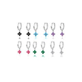 Lanshang Fine Drop Earrings 925 Sterling Silver Flower Clover Huggie Hoops Earrings Dangle Earrings Wholesale Jewelry