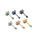 Stud Earrings Punk Jewelry Earrings Gradiente Round Ball No Faded 316L Stainless Steel Titanium Steel Men Women 10 Pcs /bag A376