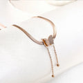 Hot Selling Luxury Stainless Steel Genuine Gold Plated Fashion Dainty Flat Snake Chain Butterfly Necklace
