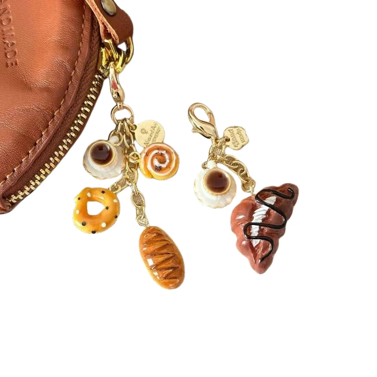 Simulation Food Toys Doughnut Bread Coffee Keychain Mini 3d Miniature Food Key Chains Cute Phone Charm Pendant Handmade Keychain