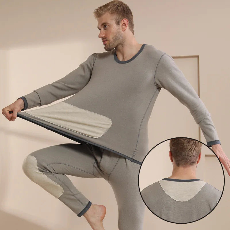 Autumn Winter Warm Thermals Tops Pants Set Breathable Polyester Long Johns Thermal Underwear for Men Knitted-Wholesale for Women