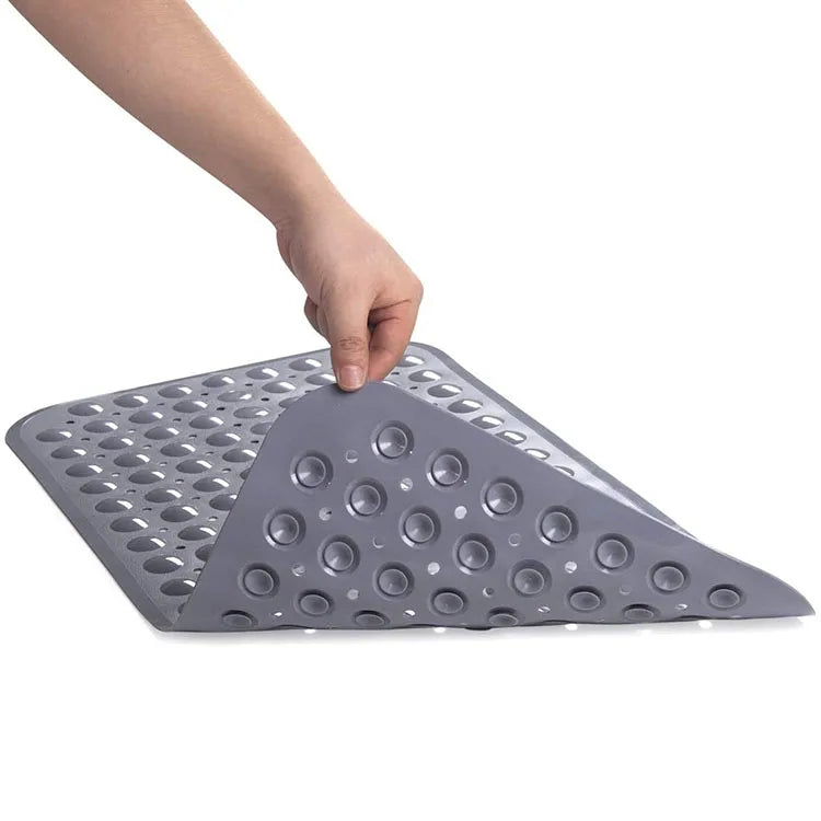 Classic Non Slip PVC Shower Mat for Inside Modern Solid Anti Slip Bathtub Mat Machine Washable Bath Mat with Strong Suction Cups