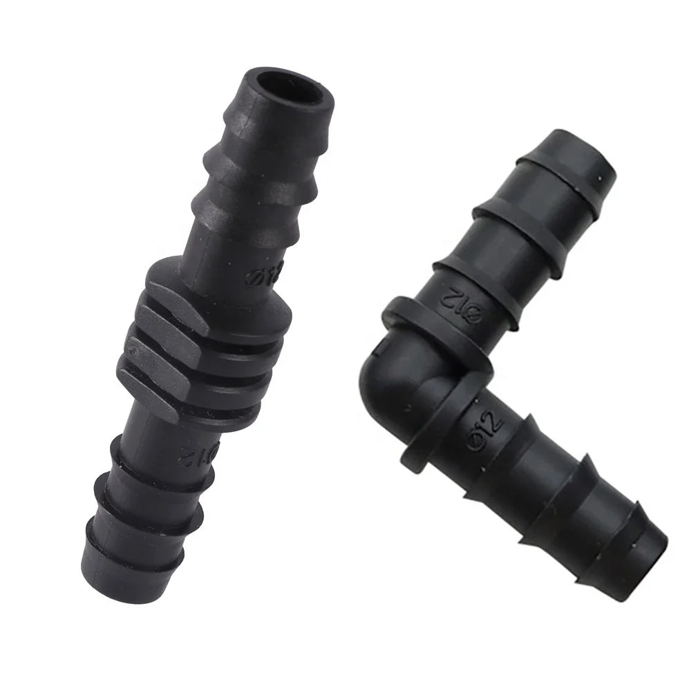DN12 Hose Elbow Straight Connector Garden Greenhouse Drip Irrigation Pipe Adapter Watering Hose Fitting