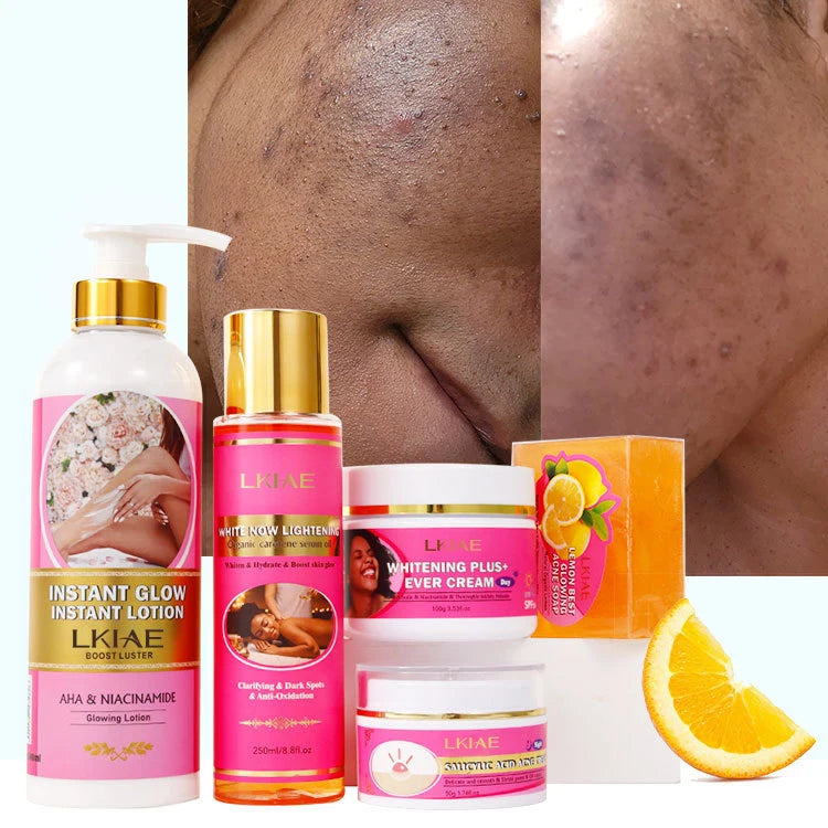 Lemon Soap Vegan Face Whitening Cream Lightening Serum Anti-Acne Brightening Korean Style All Skin Types Private Skin Care Set