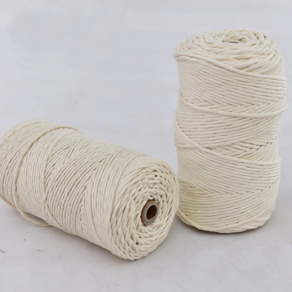 Factory Wholesale Single Strand Twist 3mm Macrame  100% Cotton Cord