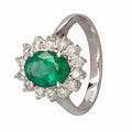 Large Emerald Ring Costume Jewelry Quinceanera Rings Set Emerald Green Emerald and Diamond Rings