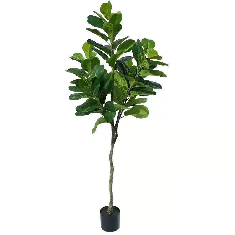 Plastic Artificial Ficus Tree & Violin Leaf FIG Plant Real Touch Lifelike Office Interior Decoration