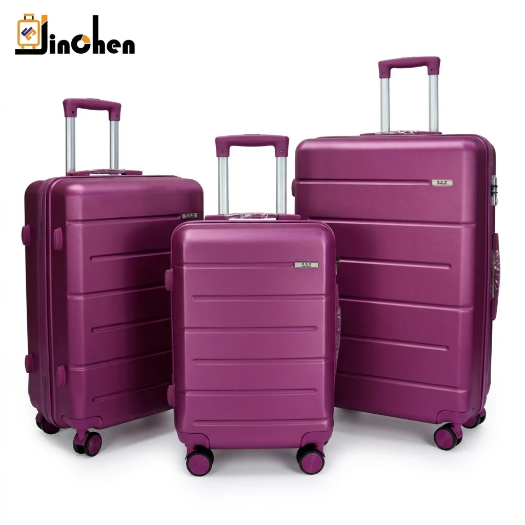 Best Selling Unisex 4-Wheel Spinner 3pcs Lightweight High Quality PC+ABS Plastic Carry-on Suitcase Lightweight Luggage Set