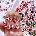 New Bag Packaging Christmas Nail Charms Accessories Cute Christmas Tree Cartoon Nail Decoration Rhinestone DIY Nail Art Charms