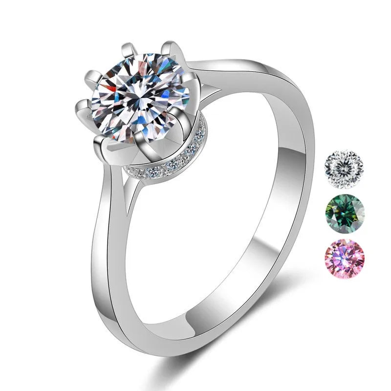 Moissanite Ring New Design Luxury Women Jewelry Real Silver 925 Ring Sterling Silver Jewelry Moissanite Wedding Ring