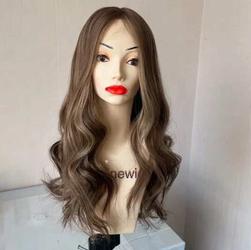 Yefinewig Cuticle Aligned European Remy Human Hair Jewish Wig with Transparent Lace Silk Top Long Layer