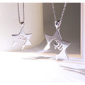 Fine Jewelry Power Star Necklaces Solid Sterling Silver Pendant 925 Custom Pendant Couple Charm Plain Big