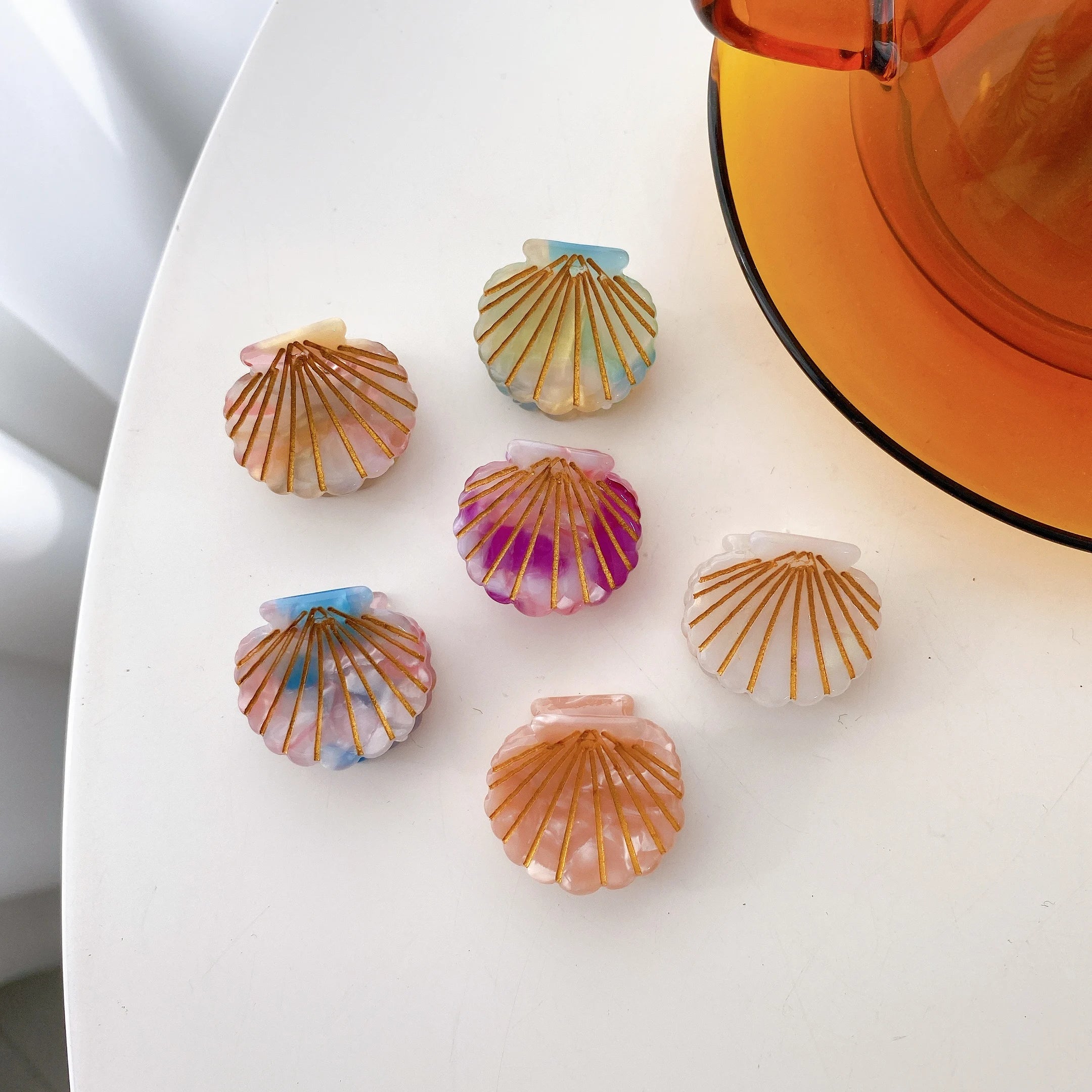DOWELL Wholesale New Hair Accessories Women Acetate Mini Shell Hair Claw Clips