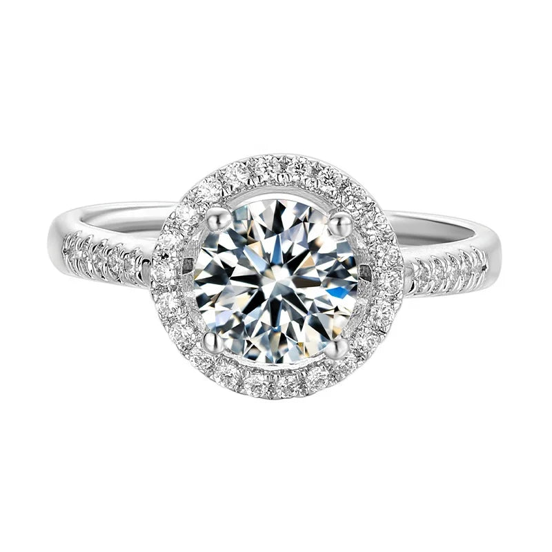 Fashion Rings Jewelry 1carat Moissanite Diamond Engagement Ring 925 Sterling Silver Jewelry for Women