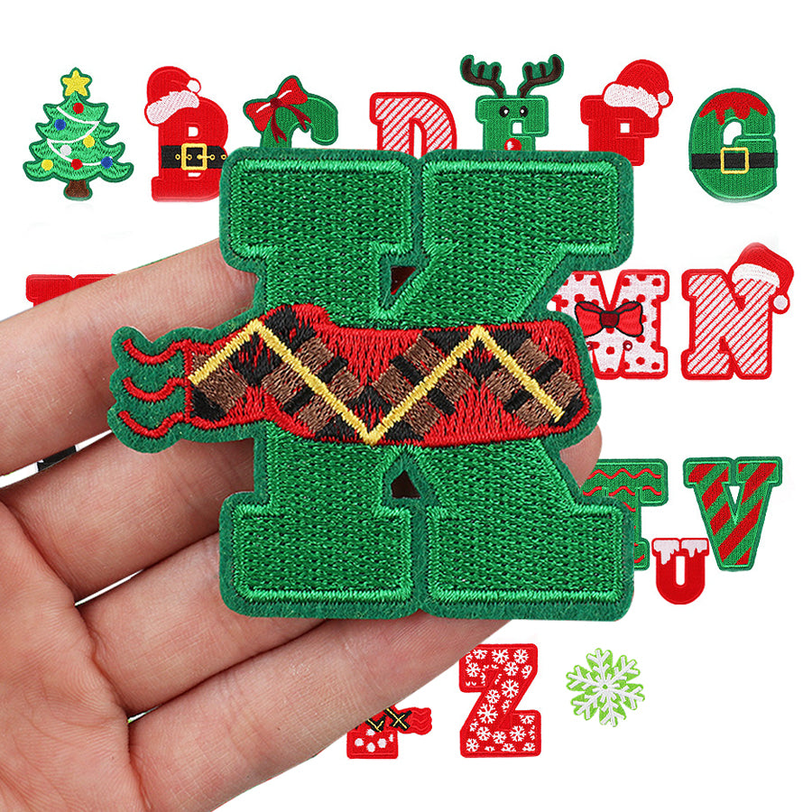 Christmas Handmade Felt Embroidery Iron on Letters Patch Christmas Letters Patch