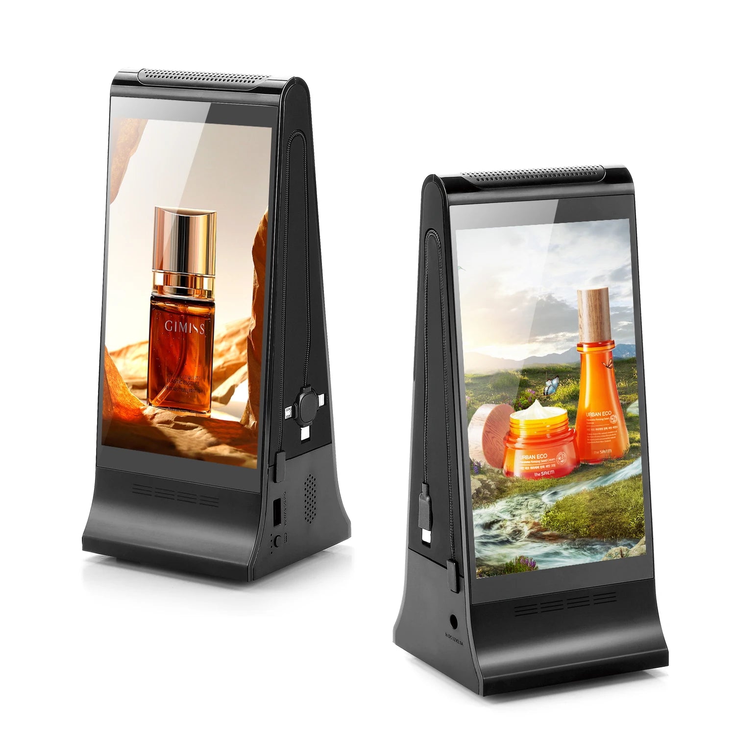 Remotely CMS Control WiFi Dual 7 Inch LCD Double Side Digital Kiosk Restaurant Tabletop Digital Menu Advertising Display