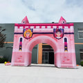 Aero Outdoor Pink Giant Inflatable Castle Arch Blow up Archway Custom Princess Advertising Inflatable Arch for Decoration