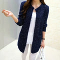 Long Cardigan Female Spring Autumn Long Sleeve Crochet Cardigan Women Sweater Women Knitted Jacket Tops Crew Neck Regular Sleeve