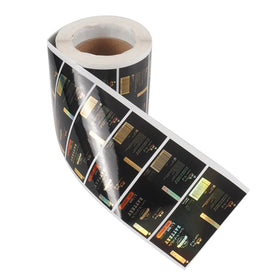 Thermal Eco-Friendly Waterproof Custom Sticker Labels Roll for Perfume Lipstick Bottles Self Adhesive Security Packaging
