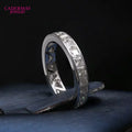 Silver925 Moissanite Diamond Ring 2.5x2.5mm Princess Cut Synthetic Moissanite Eternity Ring for Women Wedding Engagement Party
