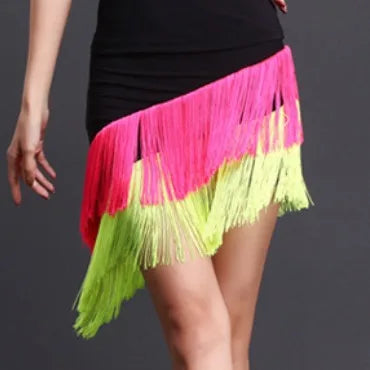 Cheapest Latin Fringe Latin Skirt Womens Short Dress for Stage Performance Fitness Clothing Dance Wear