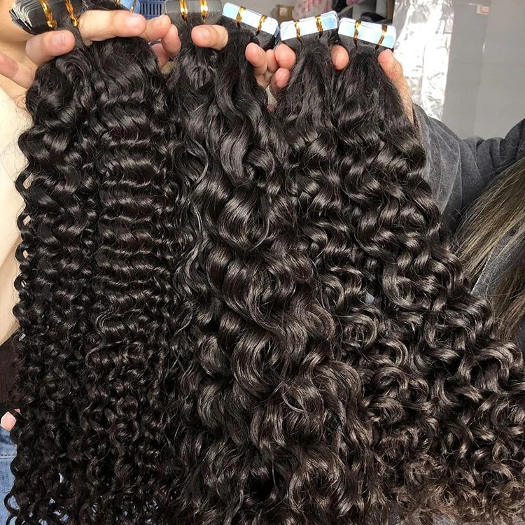 12a Grade Human Brazilian Tape Ins Extensions 100% Mink Brazilian Human Hair Loose Wave Tape in Extensions
