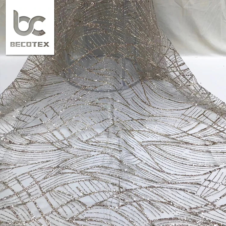 2026 New Collection Fashion Model Glitter Lace Fabric Bridal