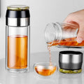 High Quality Borosilicate Recycled Tea Glass Bottle Infuser Custom Portable Double Wall Clear Drinking Cup Direct Drinking TT