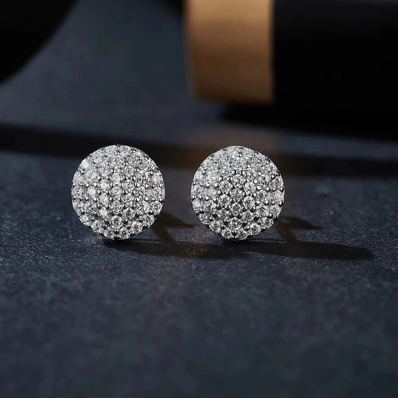 925 Sterling Silver Moissanite Diamond Stud Earrings Classic Style Screw Back with Iced Rhodium Plating Fine Jewelry