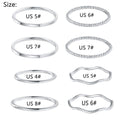 Women's Fashion Simplicity Stainless Steel Midi Thin Wave Rings Comfort Fit Silver Plain Band Knuckle Stacking Jewelry for Women