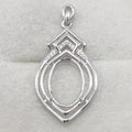 Sterling Silver 11*15mm Semi Mount Pendant Empty Support Blank Claws Setting S925 Mountain Base Without Stone Inlay for DIY