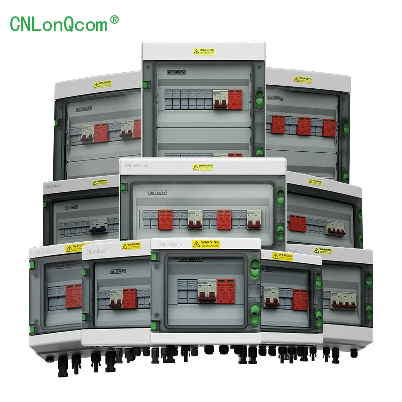 CNLonQcom DC 500 1000V PV Combiner Box 1/2/3/4/5/6 in 1/2/3/4/5/6/ OUT 1/2/3/4/5/6 Strings IP65 for Solar Energy Systems MegaBDM