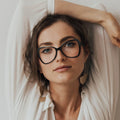 UNOC 2022 TR90 Optical Glasses New Big Frame Anti-Blue Light Lady Spectacle Frames with Red and Blue Spring Pin Temple