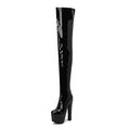 Autumn Winter Women's Super High Heels Over-Knee Women Boots Platform Red Nightclub Long Boots Side Zipper Closure Shoes Women