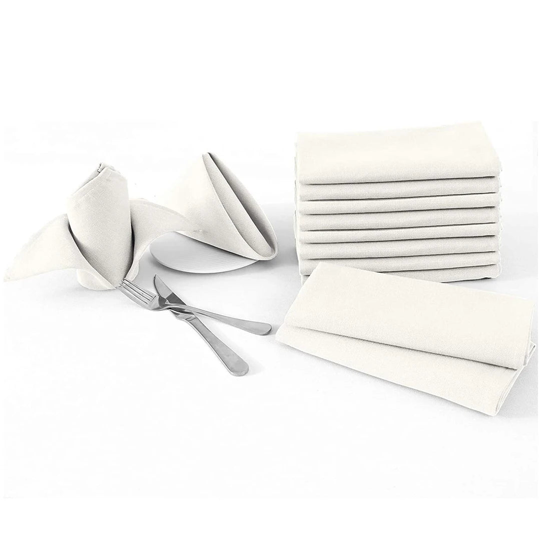45cm Dinner Bistro Napkins Hotel Spun Polyester Wrinkle Resistant White Satin Napkins for Wedding