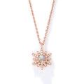 Popular Design Exquisite Choker Clavicle  S925 Sterling Silver Jewelry Mama Sun Flower Opal Pendant Necklace With Cubic Zirconia