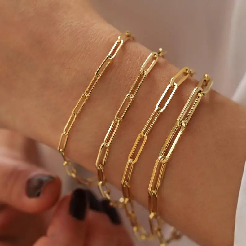 Hip Hop Thick Chain OT Lobster Buckle Bracelet Stainless Steel Chian Bracelet 18k Gold for Men Women Jewelry