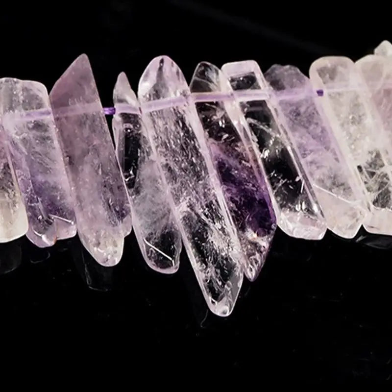 Irregular Light Amethyst Point Beads Natural Light Amethyst Loose Point Beads Pendants Jewelry Making Necklace Women Wholesale