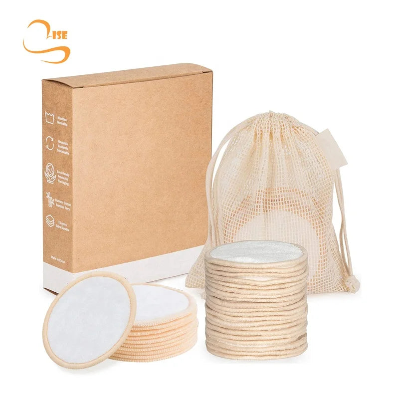 8cm Rounds Face Cosmetics Removal Pads Laundry Bag Box Set Reusable Women Cleaning Makeup Pads