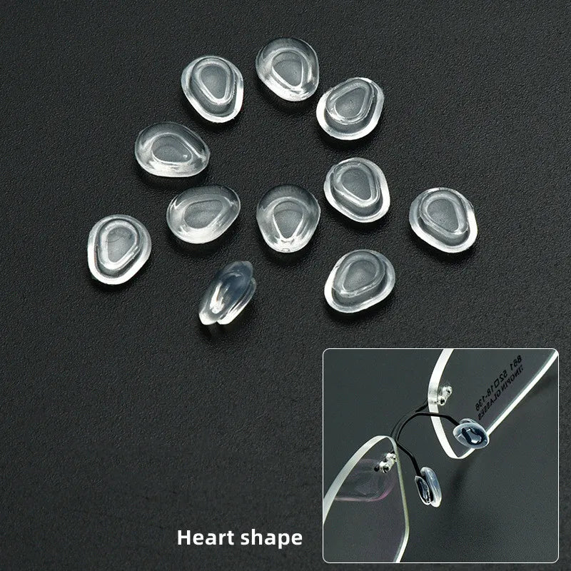 Silicone Push in Eyeglasses Replacement Nose Piece Snap-in Nose Bridge Pads for Eye Glasses