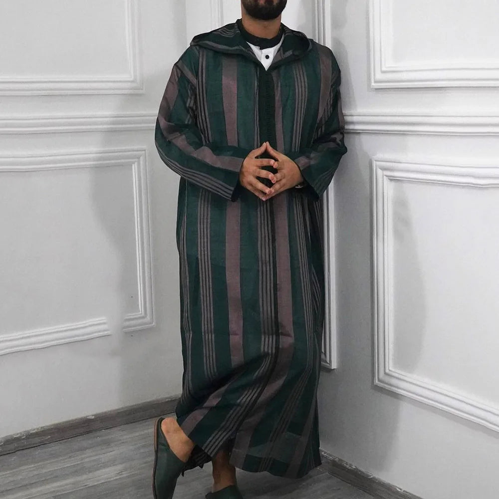 Abrab Muslim Men Printed Jubba Arabic Thobe Jubba for Men Modern Dubai Egyptian Men Abaya Islamic Clothing Muslim Robe