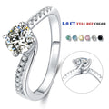 Abiding Women Ring 1 Carat Silver 925 Jewelry Moissanite 6.5mm Diamond Engagement Rings Jewelry