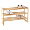 Multi-Function Bamboo Shoe Rack 3-Tier Shoe Storage Rack Cabinet 3 Tiers Shelves Display Storage and Organizer