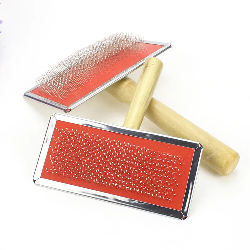 Wholesale Wooden Handle Pet Comb With Protection Point Dog Needle Comb Pet Comb