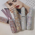 Professional Cosmetic Tool Diamond Crystal Custom Logo Pony Hair Eyebrow Eyeliner 5pcs Makeup Brush Set for Eye Shadow