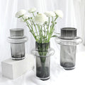 Cheap Rustic European Cylindrical Transparent Glass Tabletop Vase for Birthday Home Living Room-Dwax Home