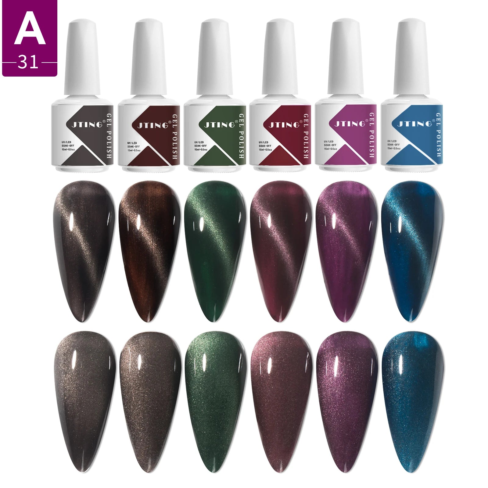 JTING Hot Sale 6Colors/set Nail Box UV LED Manicure Gel Varnish Set Semi Permanent UV Gel Nail Polish Kit OEM Private Label